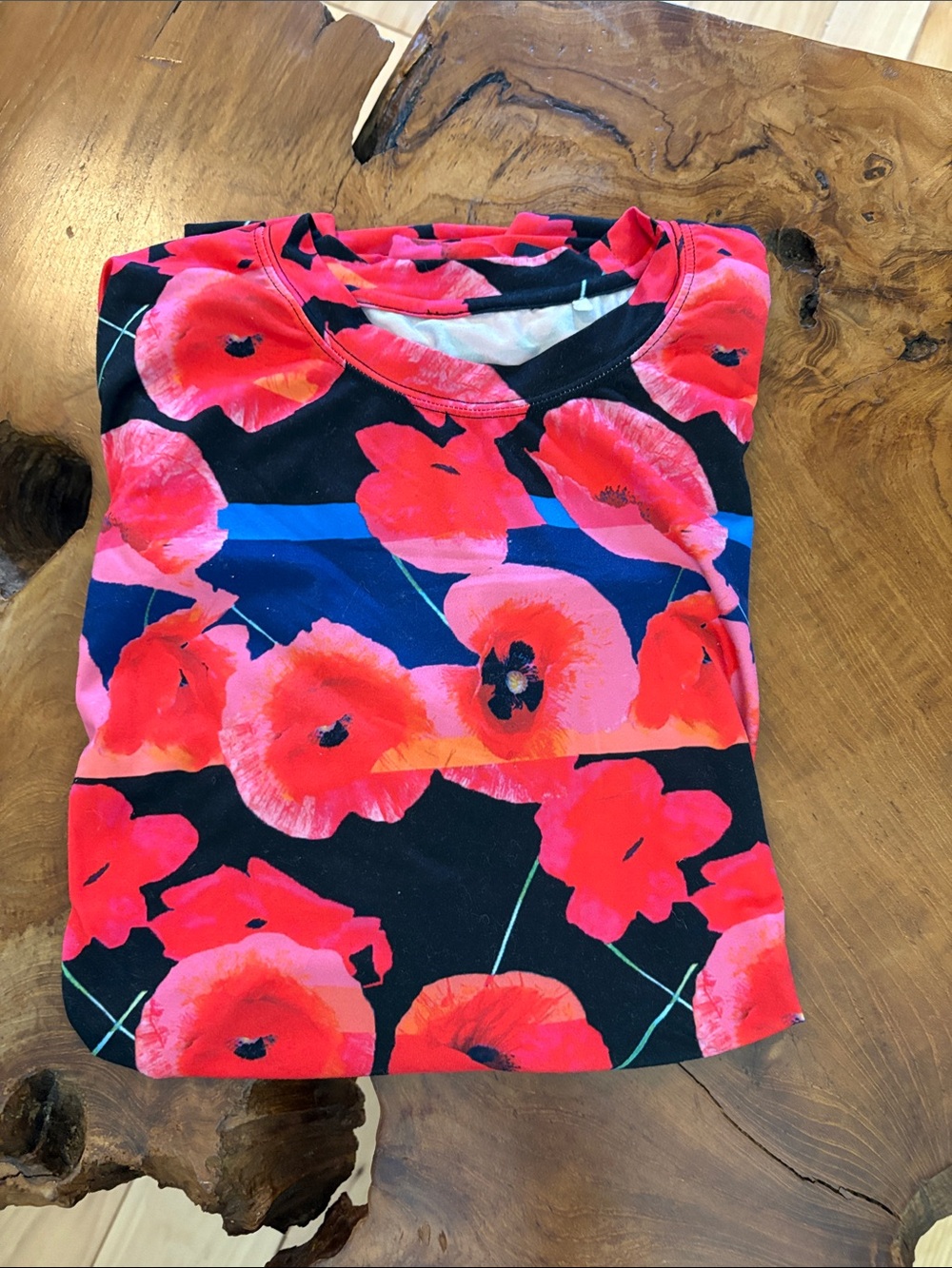 Floral Poppy Nikita Base Layer Top - Black and Red